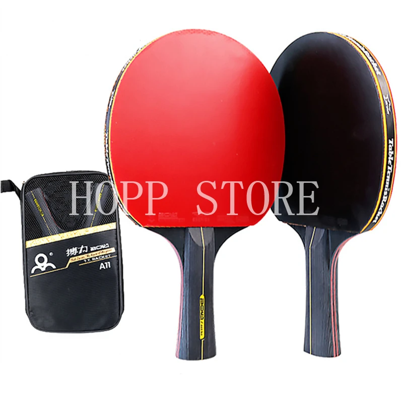 

2PCS Professional 6 Star Table Tennis Racket Ping Pong Racket Set Pimples-in Rubber Hight Quality Blade Bat Paddle with Bag