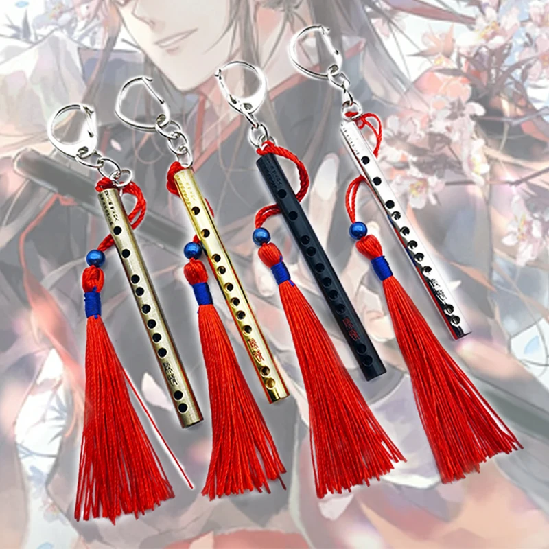 

Anime Mo Dao Zu Shi Flute Keychain Cosplay Metal Tassel Chen Qing Ling Wei Wu Xian The Untamed Key Chain For Women Men Jewelry