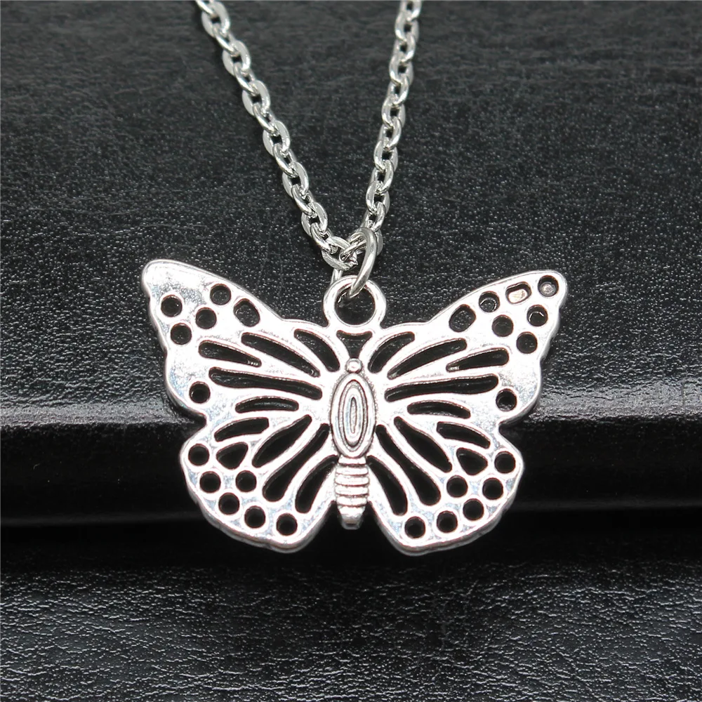 Прямая поставка ожерелье с подвеской-бабочкой для женщин в античном стиле