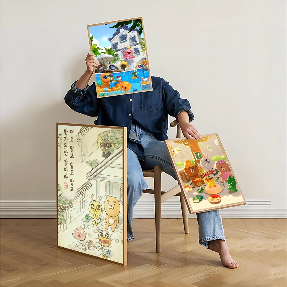 K-Kakao F-Friend Self-adhesive Art Poster Whitepaper Sticker DIY Room Bar Cafe Wall Decor
