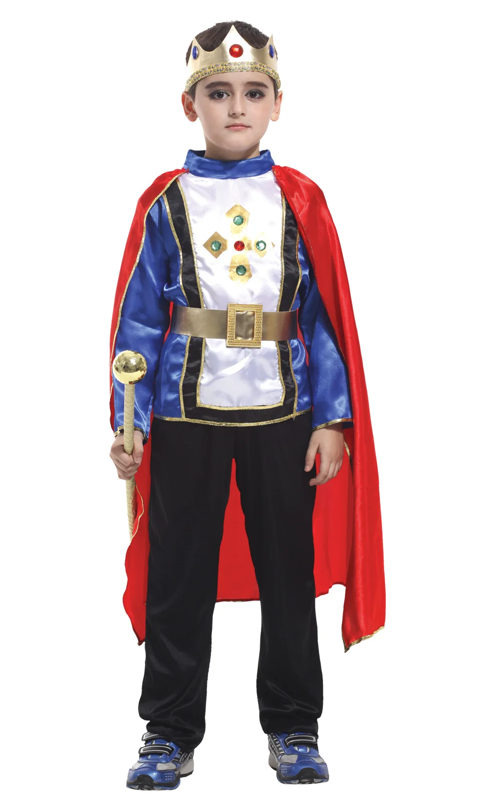 

Child Medieval Europe Kings Prince Costume Halloween Purim Court King Emperor Boy Cosplay Uniform Birthday Gift Fancy Dress