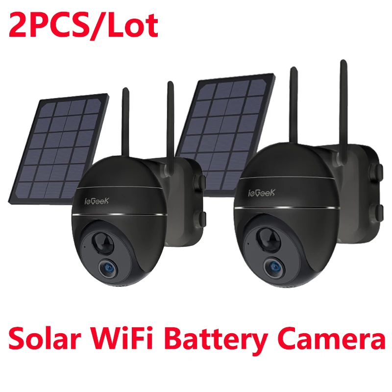 

IeGeek ZS-GX1S Беспроводная Солнечная Wi-Fi камера 1080P наружная 2-сторонняя аудиосвязь с пассивным инфракрасным датчиком перезаряжаемая батарея дом...