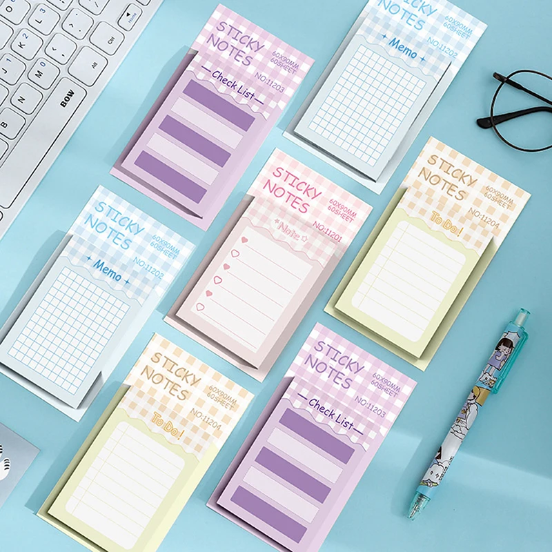 

60 pages/set Grid Lines Korean INS Memo Pad Sticky Notes To Do List Planner Sticker School Office Decoration Notepad Stationery