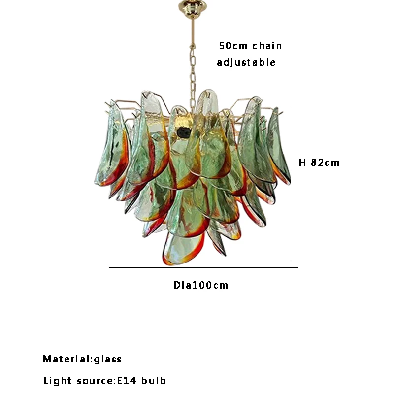 

Зеленые стеклянные люстры Lampara