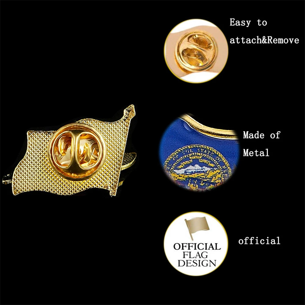Значок с флагом США штату Небраски булавка на лацкан брошь в стиле кантри