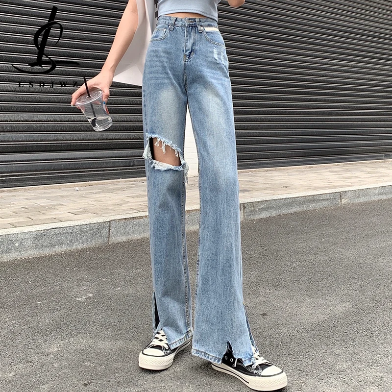 Straight Leg Jeans Woman High Waist Newjeans Women's Pants Y2k Vintage Clothes Streetwear Female Clothing Denim Baggy 2022