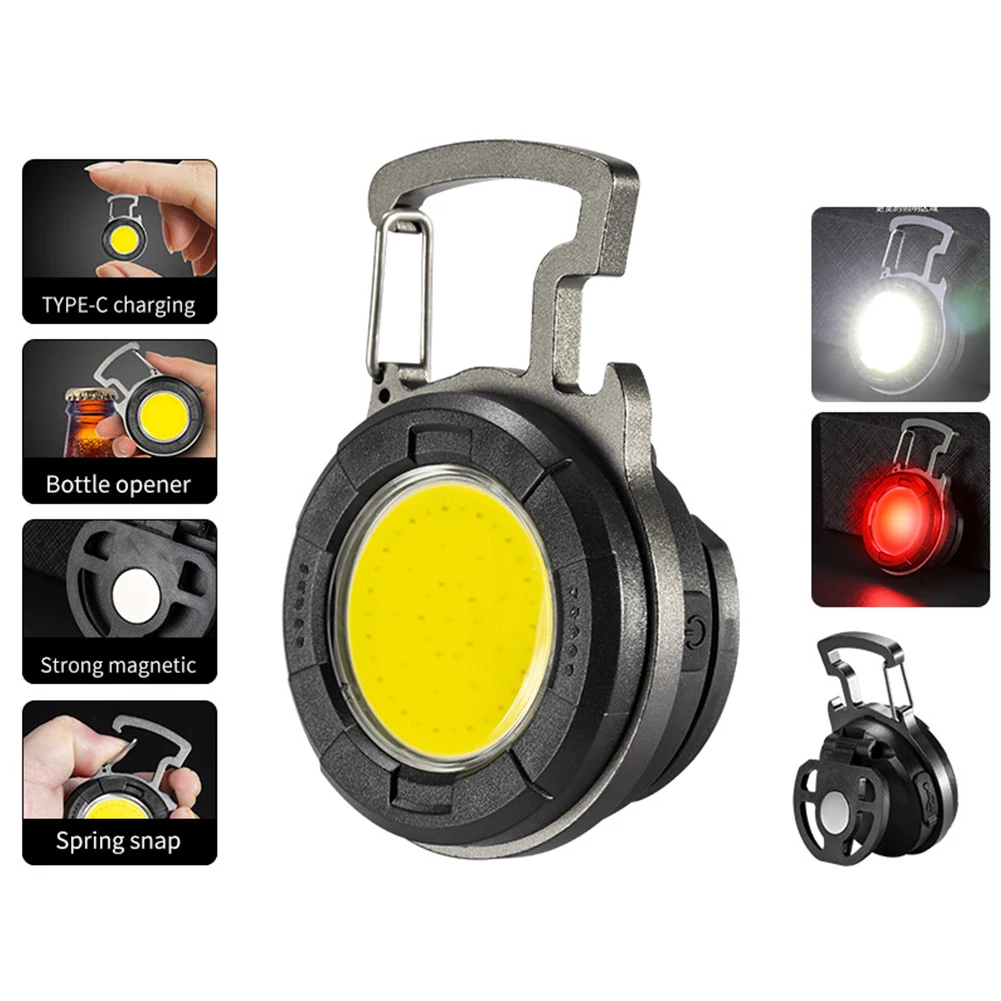 

COB LED Flashlight Keychain Camping Waterproof 500lm Pocket Clip Work Lamp