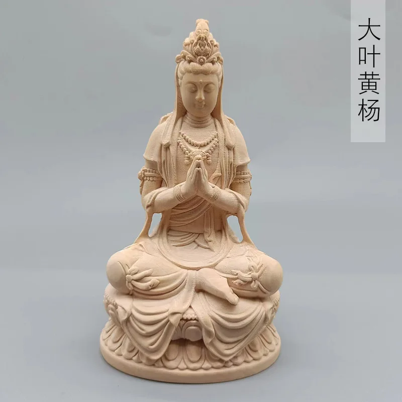 Большой лист резьба из самшита Heshi Guanyin декоративная Спецификация 110*63*48