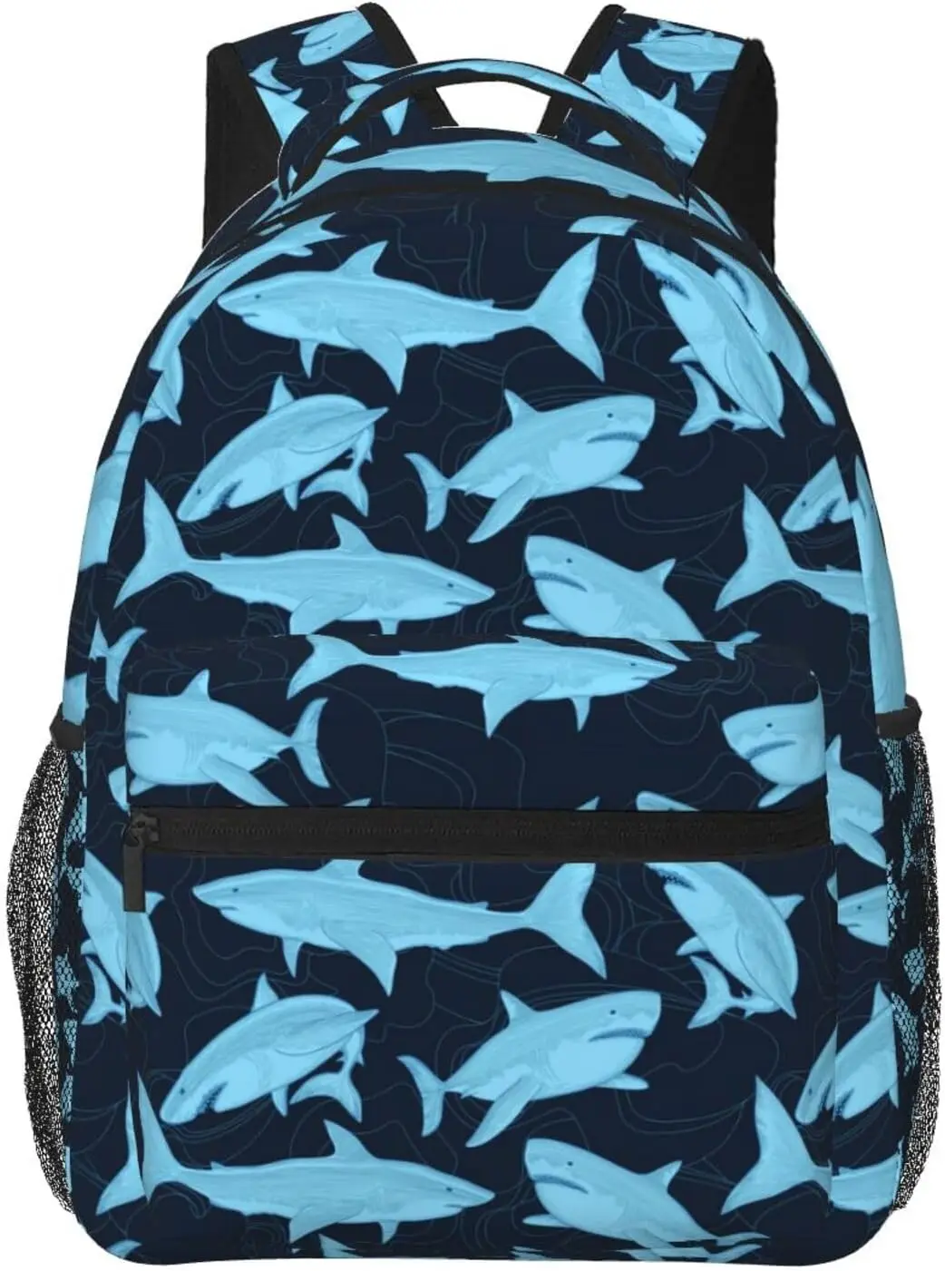 

Funny Shark Pattern Backpack Casual Hiking Camping Travel Backpacks Lightweight Daypack Bag Women Men Bookbag