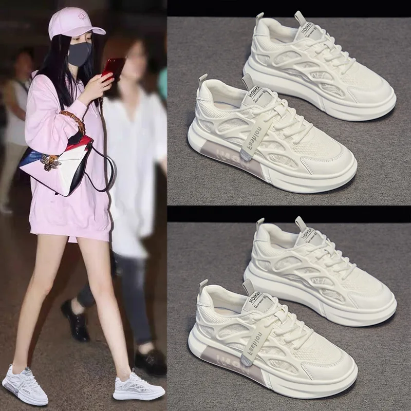 Mesh Small White Shoes Women's Shoes 2022 Summer New All-match Cutout Breathable Mesh Sneakers Thin Net Shoes Women's Fashion