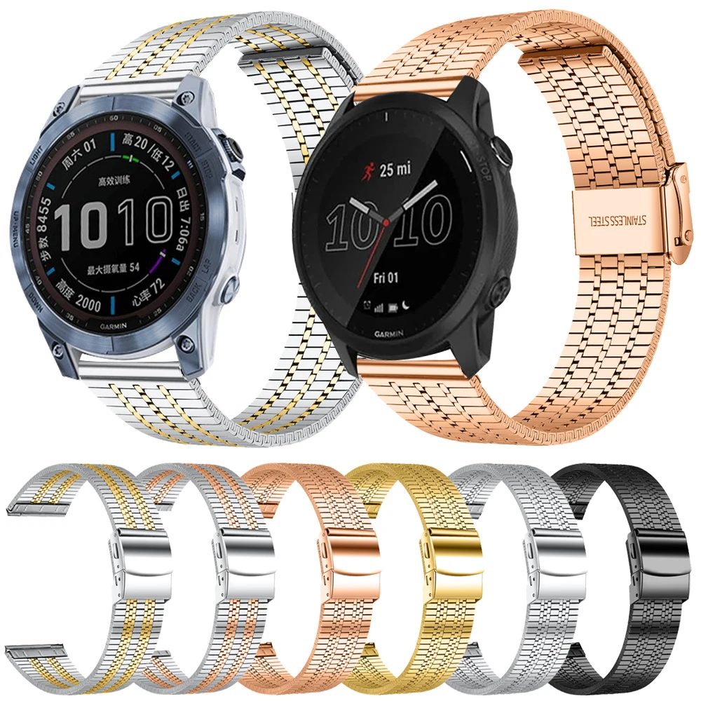 

Металлический браслет из нержавеющей стали для Garmin CAME 2 Sq GarminMove 3 GarminActive Vivoactive 4, ремешок для часов 20 мм 22 мм, ремешок для браслета