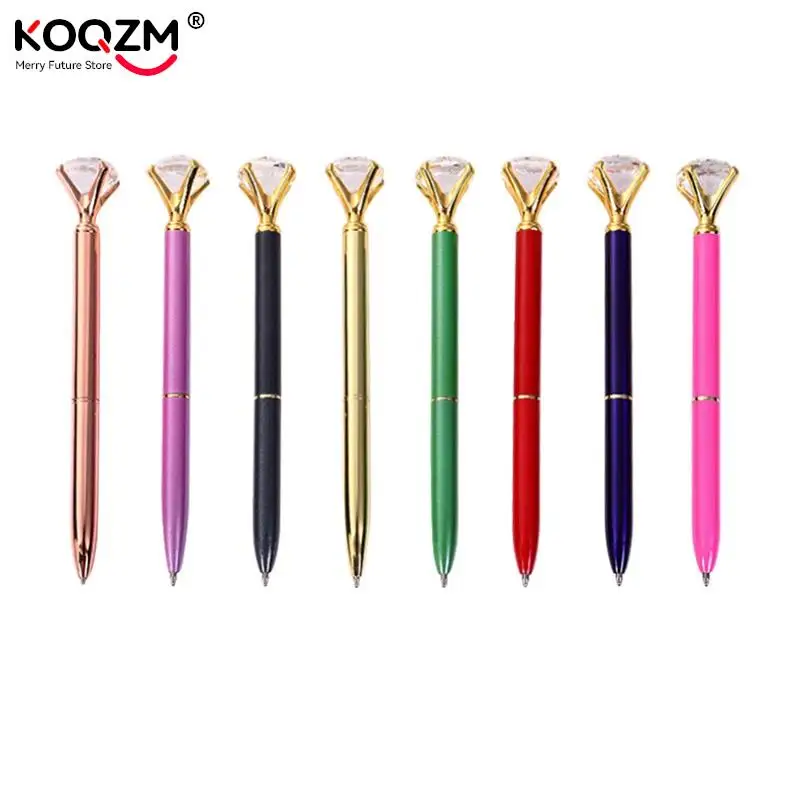 

1pc Big Diamond Crystal Pen Cute Gem Ballpoint Pen Crystal Diamond Metal Ballpoint Beautiful Gift Pen School Office Supplies