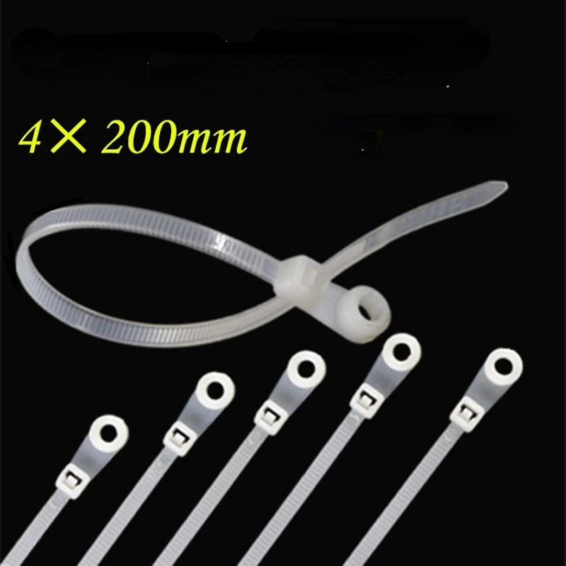 

Screw fixing head plastic cable tie buckle round hole wire binding belt