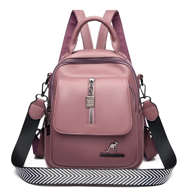 

Anti-theft Soft PU Leather Backpack Women Vintage Shoulder Bag Ladies High Capacity Travel Bagpack School Bag Girl Mochila
