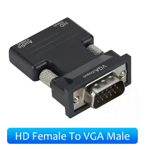 HDMI kompatybilny z konwerterem VGA z kablem audio 3,5 mm dla PS4 PC Laptop TV Monitor 1080p VGA Female to HD Mężczyzna