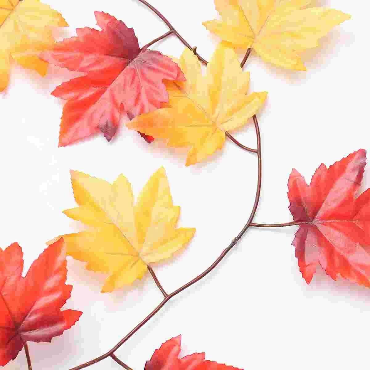 

6pcs Artificial Cane Maple Leaf Artificial Rattan Wall Decoration for