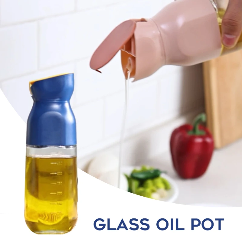 

Oil Dispenser Bottle with Automatic Cap Clear Leakproof Liquid Condiments Container for Kitchen 2021