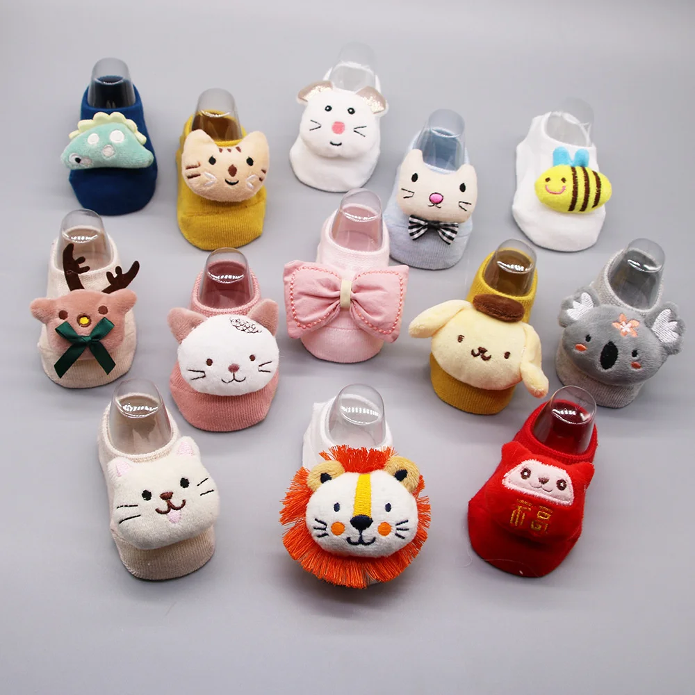 Cartoon Baby Floor Socks Anti Slip Breathable Soft Comfortable for Newsborn Infant Toddler Cute Doll Child Cotton Short Socks