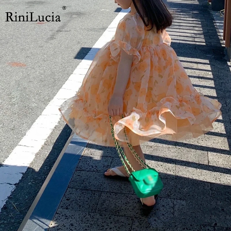 

RiniLucia Flower Girls Dress for Wedding Evening Children Princess Party Pageant Long Gown Kids Dresses for Girls Formal Clothes
