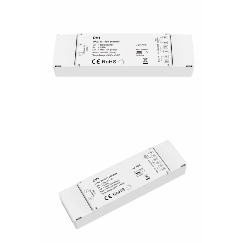 DV1(DT5), 1 канал * 10 А, DALI, 1 канал, 0/1-10 В, вход для светодиодных лент
