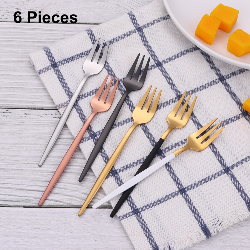Stainless Steel Fruit Fork Cake Snack Salad Coffee Fork Mirr