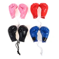 1 pair car boxing gloves hanging mirror leather pendant in car accessories interior car decoration diy cool ornaments keychain