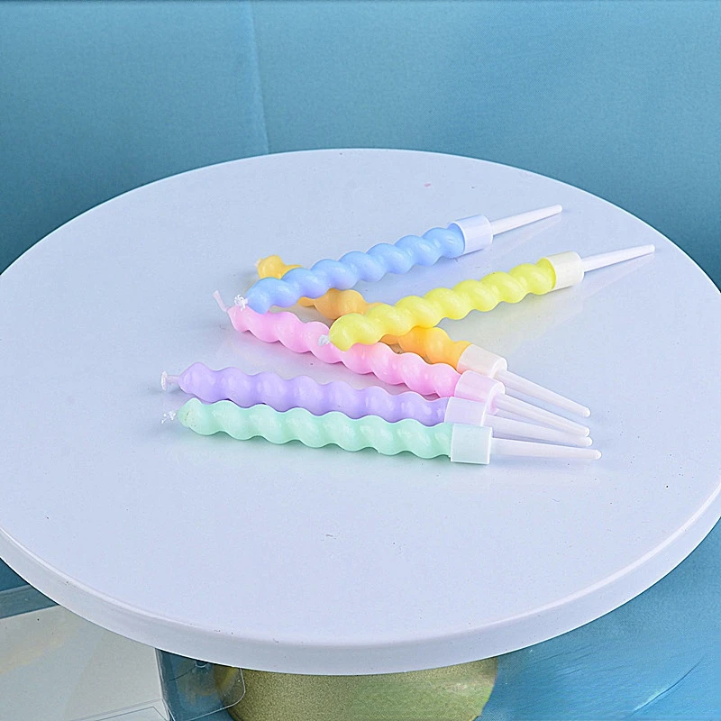 6 шт./компл. цветные свечи для дня рождения с подставкой торта товары вечерние