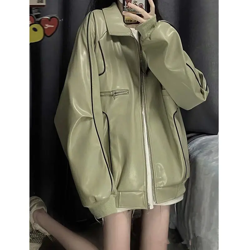 Women's Leather Jacket PU Leather Jacket Women Korean Coats Jackets Leather Jacket for Women Winter Jacket Women Trench Coats