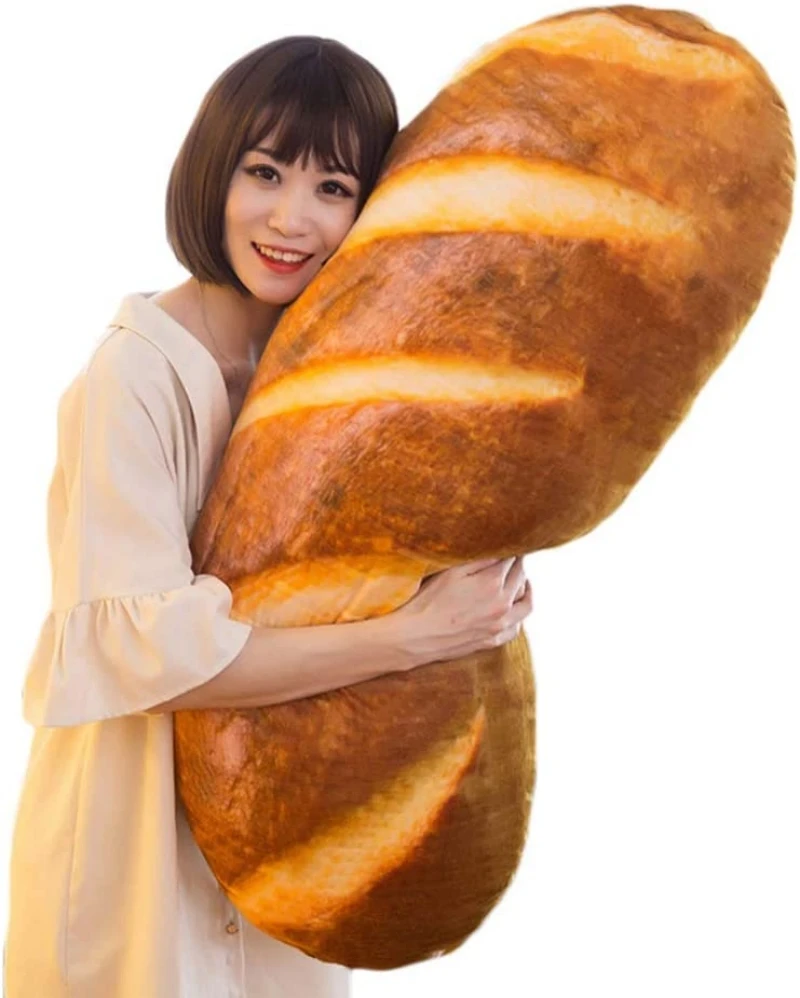 Toast Bread Food Pillow Lumbar Back Cushion Stuffed Toy For Home Decor