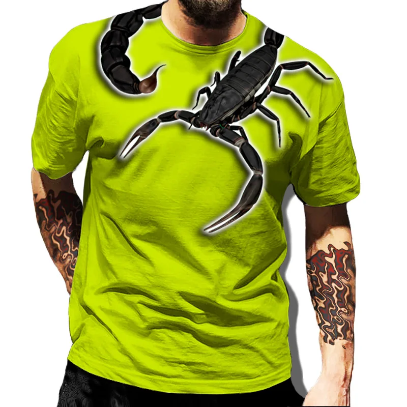 

2022 New Fashion Scorpion Printing T Shirts Men and Women T-shirts Summer Tops Tees Casual Short Sleeve Male Clothes