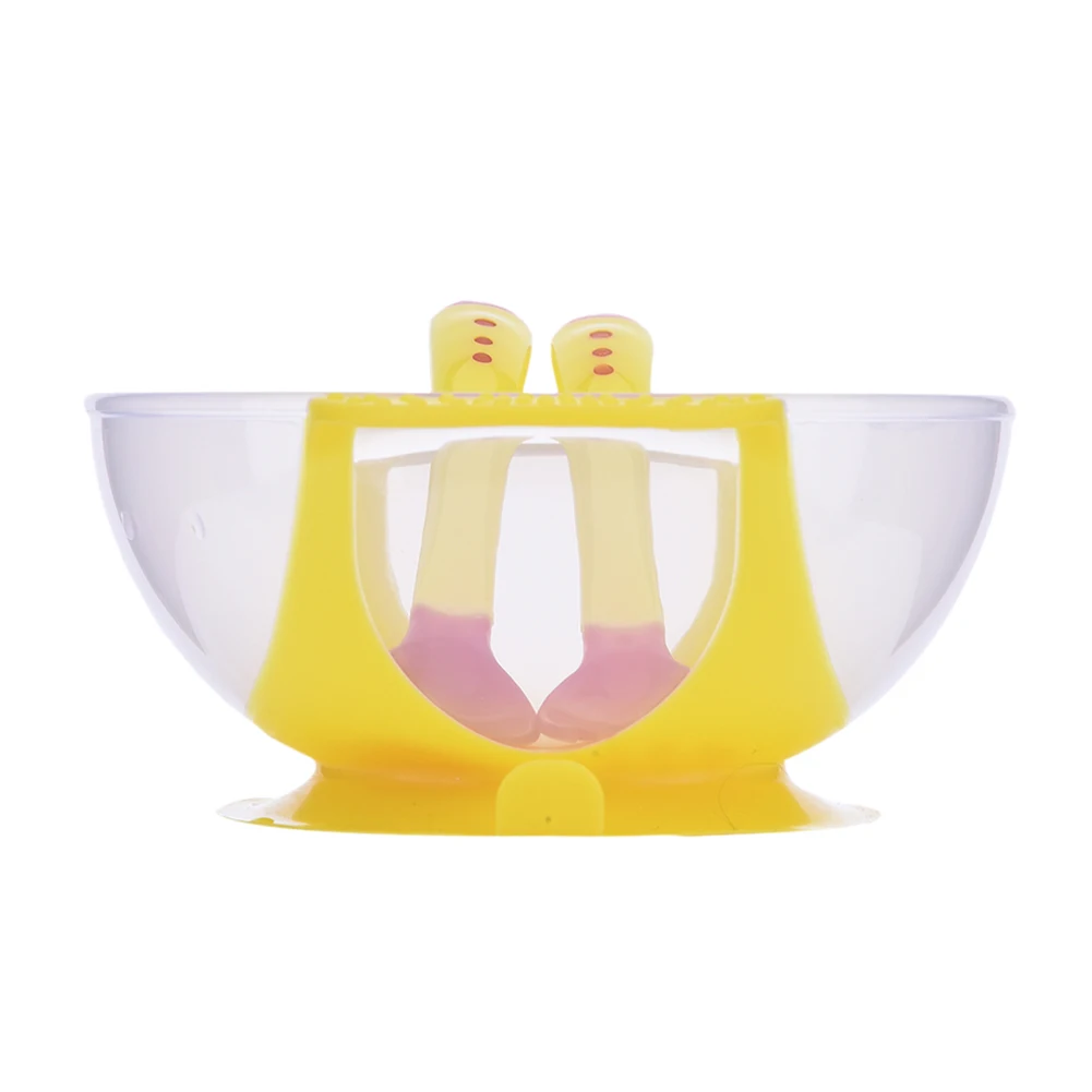 

Baby Learning Dishes With Suction Cup Kids Safety Dinnerware Set Assist Bowl Temperature Sensing Spoon Fork Tableware