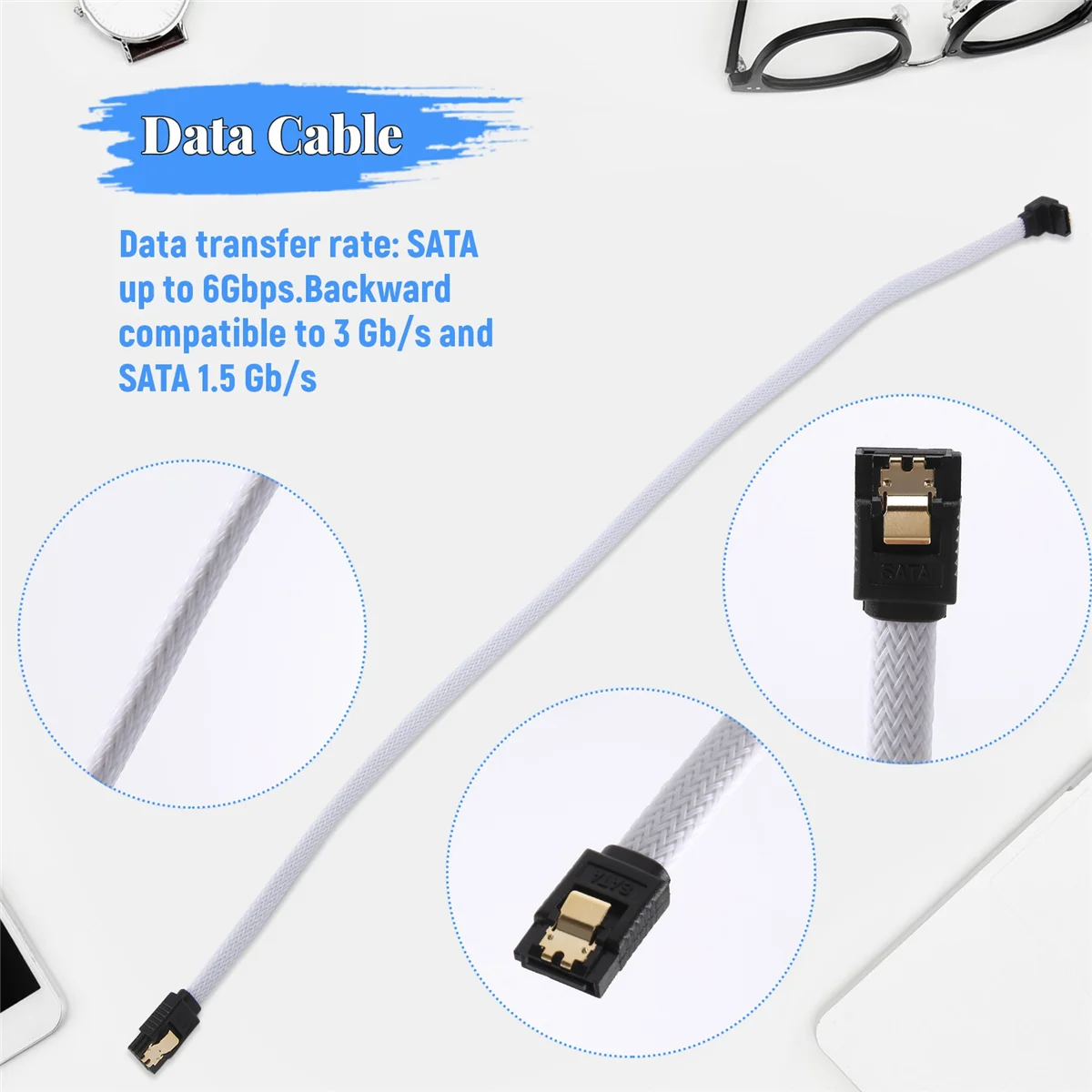 50 СМ SATA 3.0 III SATA3 7-контактный кабель для передачи данных прямоугольный 6 Гбит/с