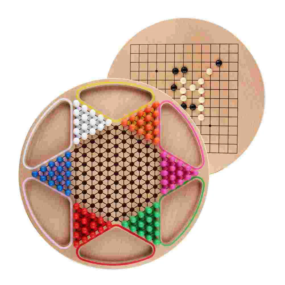 

1 Set of Educational Gobang Plaything Kids Chinese Checkers Wooden Gobang