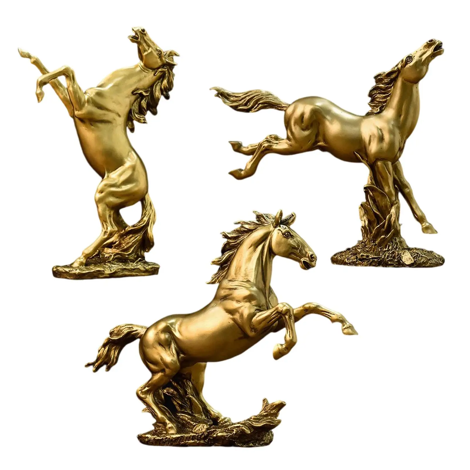 

Modern Horse Statue Figurine Animal Sculpture Collections Art Crafts Feng Shui for Desk Party Decoration Ornament Birthday Gift