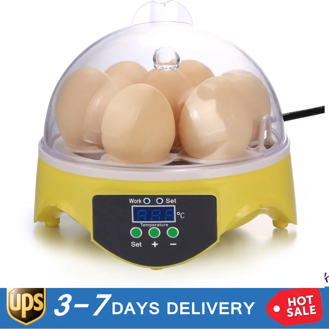 Инкубатор для яиц цифровой мини-инкубатор 7 куриных уток с вилкой Стандарта США |