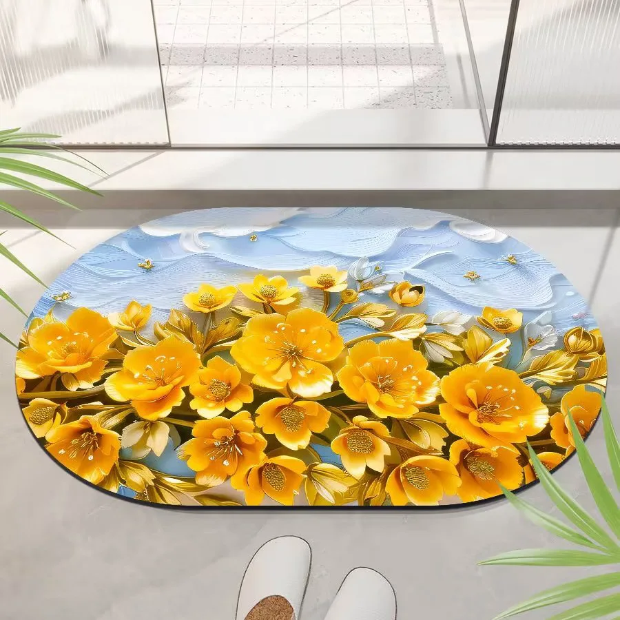 

3D three-dimensional expansion enamel wind soft diatomaceous mud floor mat rugs