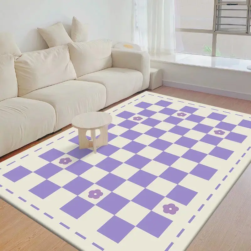 Checkerboard Modern Minimalist Carpets Bedroom Living Room Nordic Ins Style Room Bedside Coffee Table Sofa Rugs Plaid Floor Mats