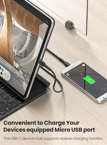 Короткий кабель Fasgear USB C - Micro USB 1 шт. Кабель USB 2.0 Type C - Micro USB Поддержка синхронизации данных и зарядки Совместимость с MacBook Pro |Контроллер PS4/X-box |Устройство Android Phone OTG