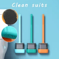 long handle toilet brush with drainage holder soft glue bristles cleaning brush for bathroom floatingplacing dropshipping