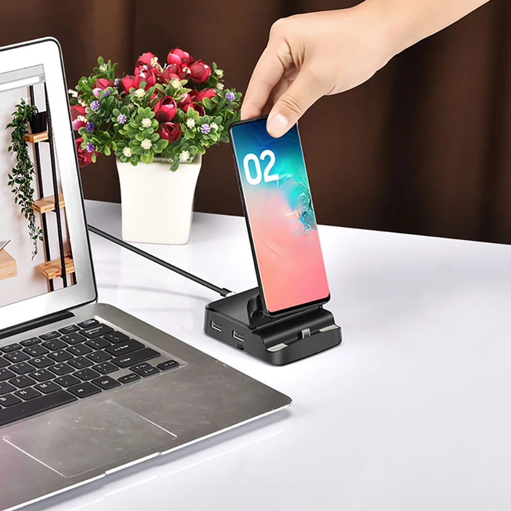 Док-станция-концентратор 8 в 1, подставка для телефона, док-станция Dex Pad, USB C к HDMI-совместиму адаптеру зарядного устройства для док-станции для Samsung (art.: 3920cd586f64b) - 3920cd586f64b
