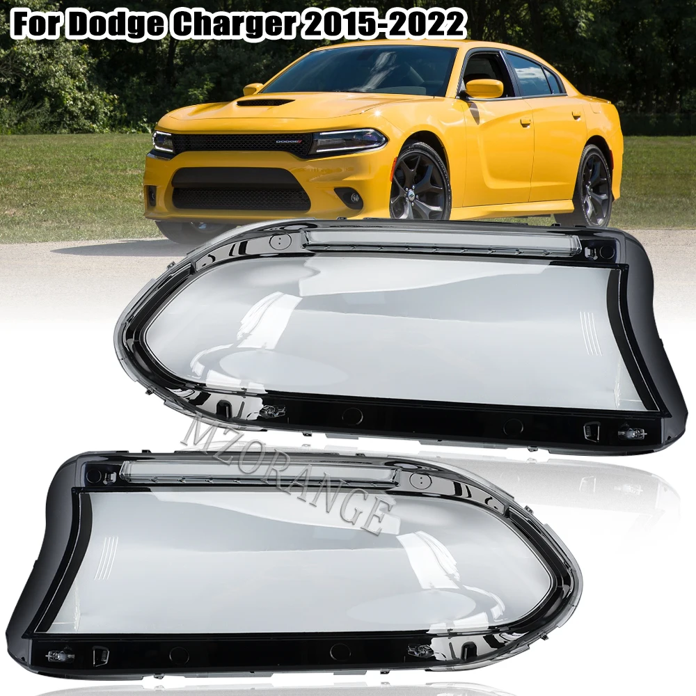 Headlight Cover Transparante Lens for Dodge Charger 2015 2016 2017 2018 2019 2020 2021 2022 Fog Lamp Shell Car Accessories