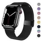 Ремешок для Apple watch band 44 мм 41 мм 45 мм 40 мм 38 мм 42 мм, металлический браслет с магнитной петлей для смарт-часов iWatch 3 6 7