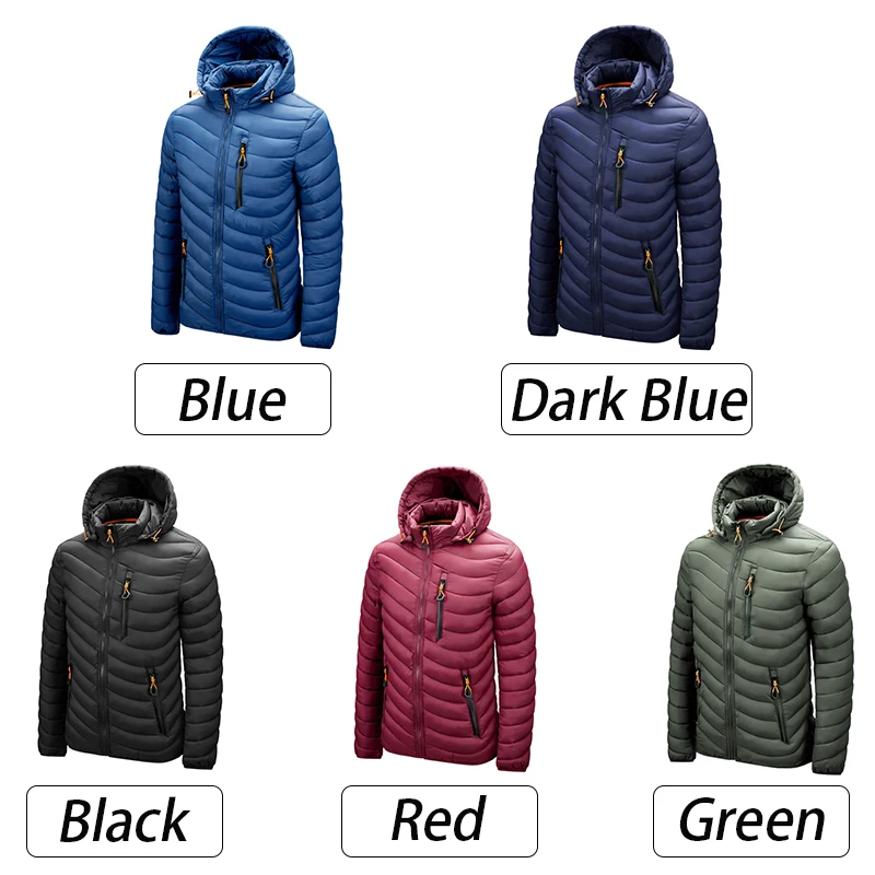 2023 Men New Autumn Winter Warm Waterproof Parkas Jacket Coat Mens Hooded Casual Outwear Detachable Hat Outfits Parkas Coat Male