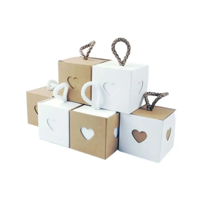 

50 PCS Wedding Gift Box Kraft Paper Candy Box with Heart DIY Kid Gifts For Guests Wedding Favors Birthday Baby Party Decoration