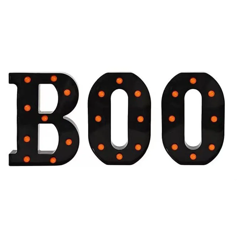 

Светильник с буквами "BOO" для Хэллоуина