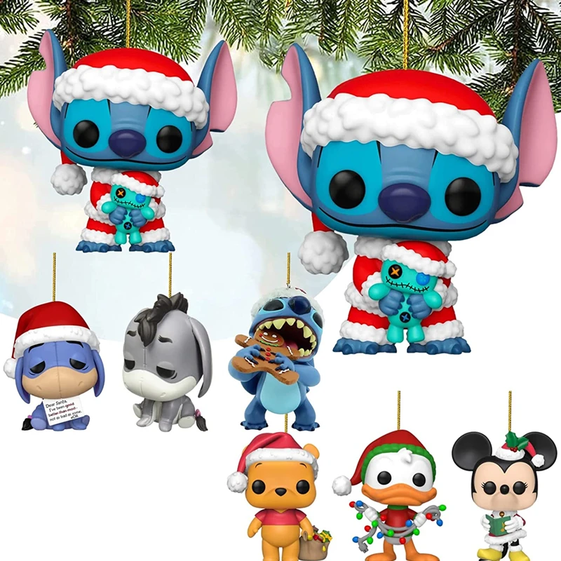 

Disney Star Baby Animation Toy Pendant Stitch Eeyore Acrylic X-mas Tree Decoration Car Backpack Pendant Children's Birthday Gift