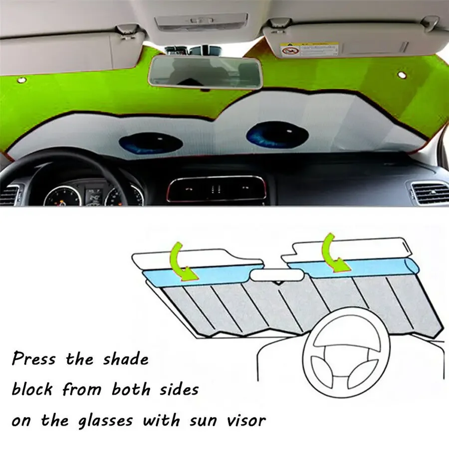 Мультяшный большой глаз переднего окна автомобиля лобовое стекло козырек от