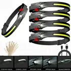 Индукционный налобный фонарь COB, светодиодный налобный фонарь со встроенным аккумулятором, фонарь с USB-зарядкой, налобный фонарь с 5 режимами освещения, налобный фонарь