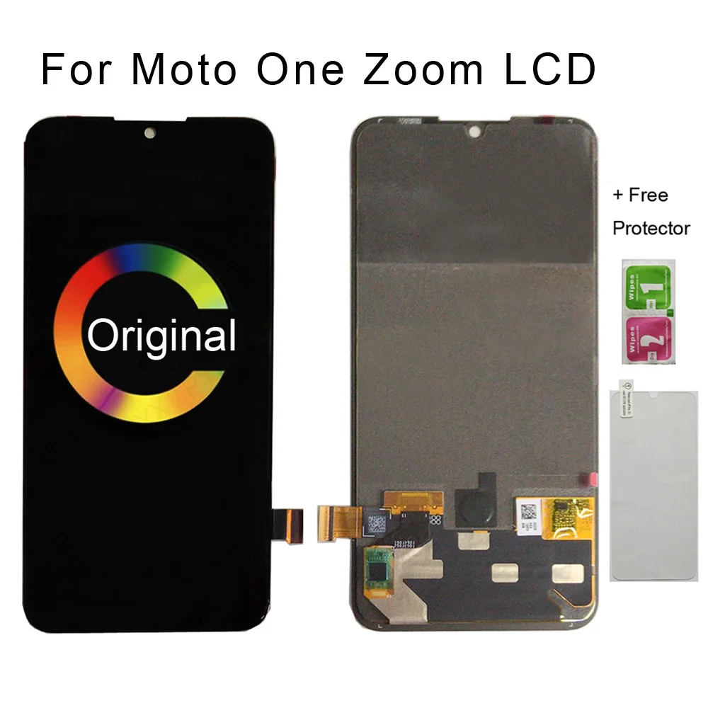 

Original fingerprint 6.39" For Moto One Zoom XT2010 Xt12010-1 Lcd Screen Display Touch Glass Digitizer Assembly Pro