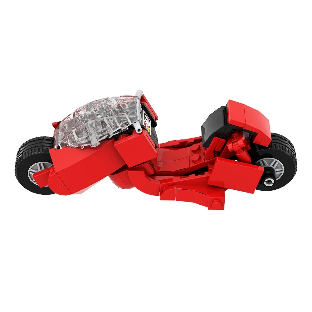 Красные мотоциклетные строительные блоки MOC AKIRA Kaneda's Bike Red VESPA Гоночный